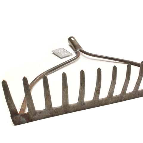 Rusty Metal Rake Head 13"X11"X3"