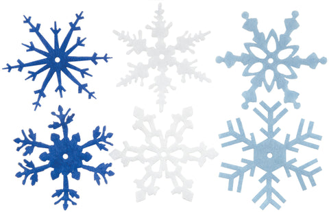Large Felt Snowflakes 2" 24/Pkg