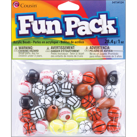 Fun Pack Acrylic Sports Beads 1oz