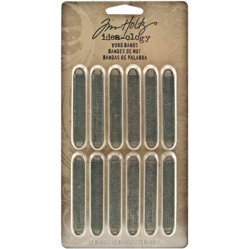 Idea-Ology Metal Word Bands .375"X2.375" 12/Pkg