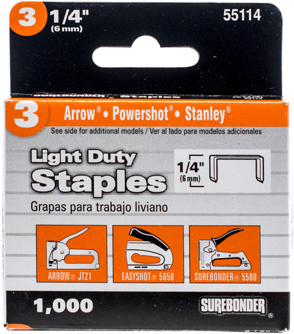 Surebonder Easy Tacker Staples 1/4" 1,000/Pkg