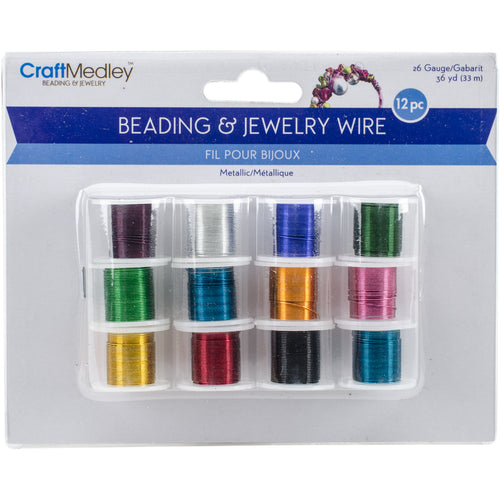 Metallic Beading & Jewelry Wire 26 Gauge 108' 12/Pkg