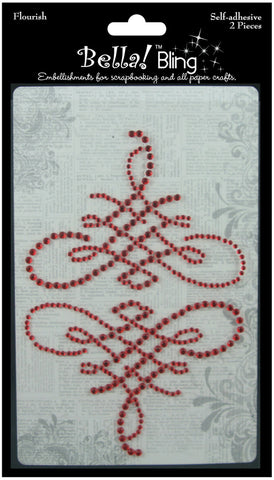 Bling Self-Adhesive Rhinestone Flourish 2/Pkg