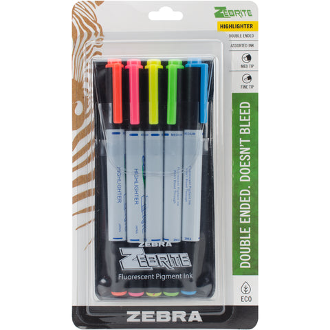 Zebrite Eco Highlighter 5/Pkg