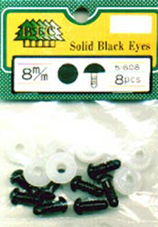 Shank Back Solid Eyes 8mm 8/Pkg
