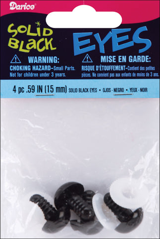 Shank Back Solid Eyes 15mm 4/Pkg