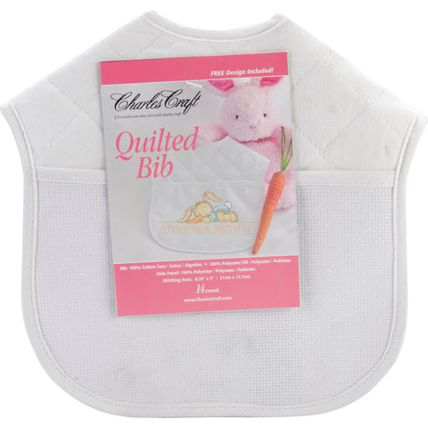 Charles Craft Quilted Baby Bib 14 Count 9"X9"