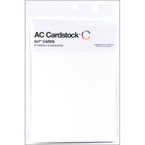 American Crafts A7 Cards W/Envelopes (5.25"X7.25") 12/Pkg