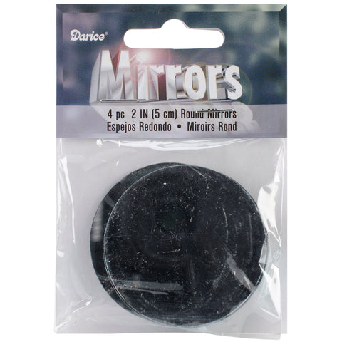 Round Glass Mirrors 4/Pkg