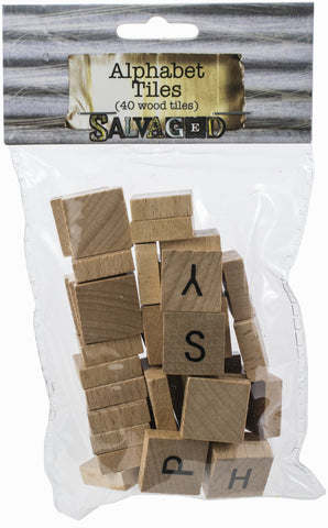 Wood Alphabet Tiles .75" 40/Pkg