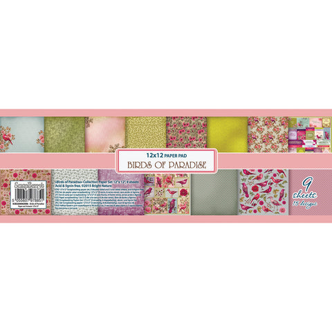 ScrapBerry's Birds Of Paradise Paper Pack 12"X12" 9/Pkg
