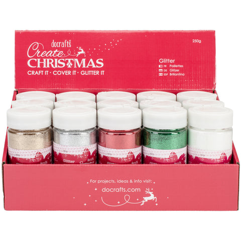 Papermania Large Glitter Pots (250g) In Filled CDU 15pcs