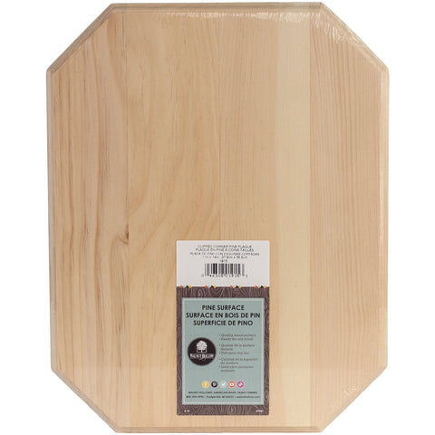Pine Clipped Corner Rectangle Plaque