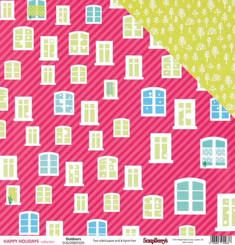 ScrapBerry's Happy Holidays Double-Sided Cardstock 12"X12"