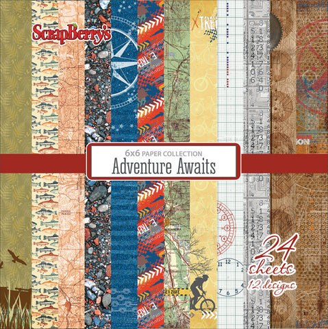 ScrapBerry's Adventure Awaits Paper Pack 6"X6" 24/Pkg