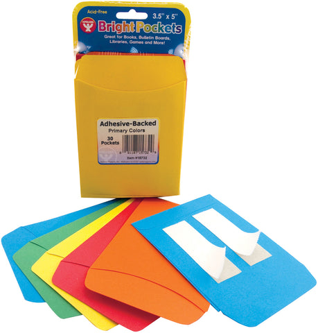 Bright Pressure Sensitive Pockets 3.5"x5" 30/Pkg