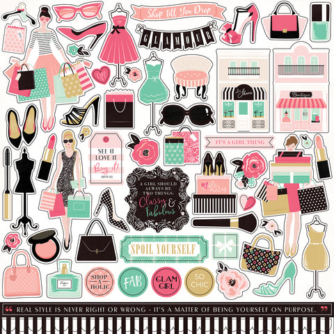 Fashionista Cardstock Stickers 12"X12"