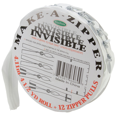 Sullivans Make-A-Zipper Kit Invisible 4.5yd