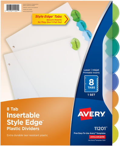 Avery Insertable Style Edge Plastic Dividers