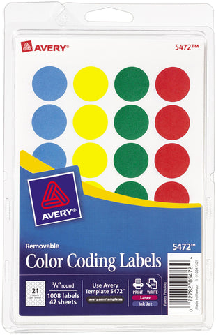 Avery Print/Write Self-Adhesive Removable Labels 1008/Pkg