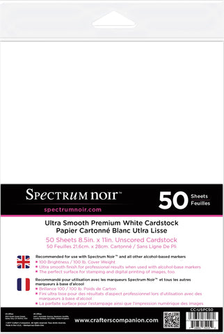 Spectrum Noir Ultra Smooth Premium Cardstock 8.5"X11" 50/Pkg