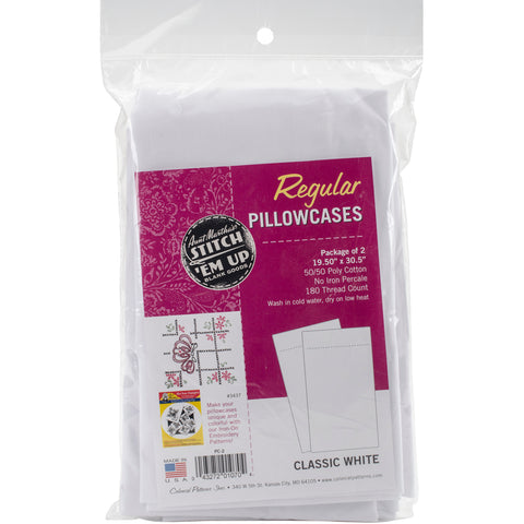 Aunt Martha's Stitch 'Em Up Pillowcase Pair - Standard 20"X3