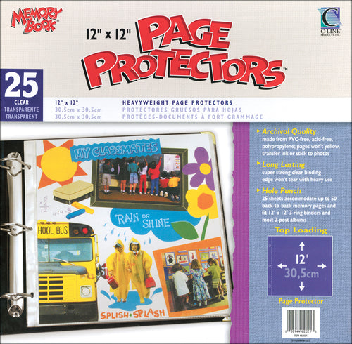 Memory Book Top-Loading Page Protectors 12"X12" 25/Pkg