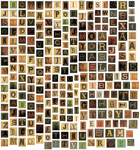 Idea-Ology Chipboard Alpha Tiles 255/Pkg