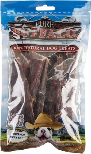 Pure Buffalo Jerky Strips Dog Treat 3.5oz