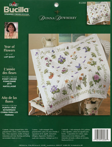 Bucilla/Donna Dewberry Lap Quilt Stamped Cross Stitch Kit