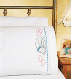 Janlynn Stamped Cross Stitch Pillowcase Pair 20"X30"