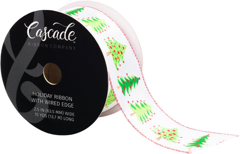 Cascade Satin Ribbon W/Wired Edge 2.5"X15yd