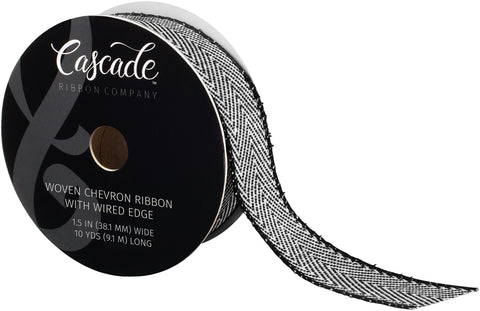 Cascade Woven Ribbon W/Wired Edge 1.5"X10yd