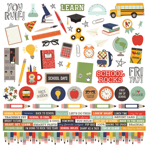 Simple Sets School Rocks! Cardstock Stickers 12"X12"