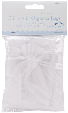 Victoria Lynn Organza Bags 3"X4" 12/Pkg