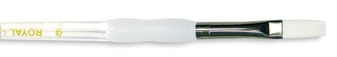 Soft-Grip White Taklon Flat Brush