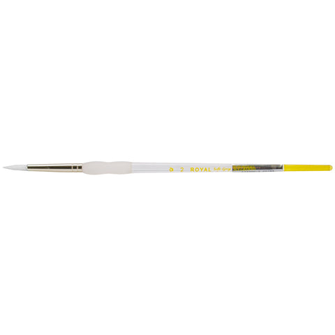 Soft-Grip White Taklon Round Brush