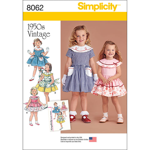 Simplicity Toddlers Childs Vintage 1950S Dress