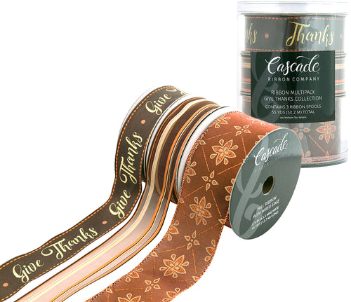 Cascade Ribbon Give Thanks Collection 3/Pkg