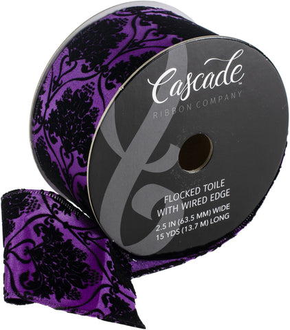 Cascade Textured Satin Ribbon W/Wired Edge 2.5"X15yd