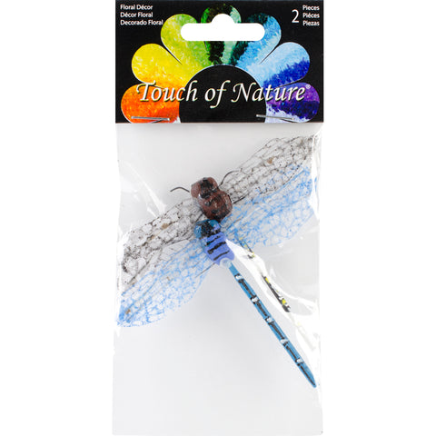 Dragonflies W/Wire 3.5" 2/Pkg