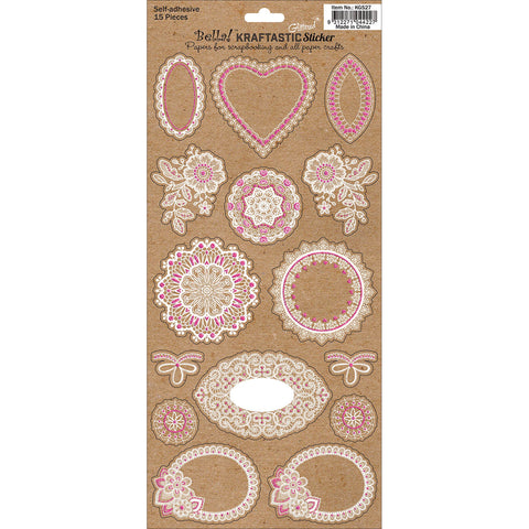 Bella! Kraftastic Glittered Stickers