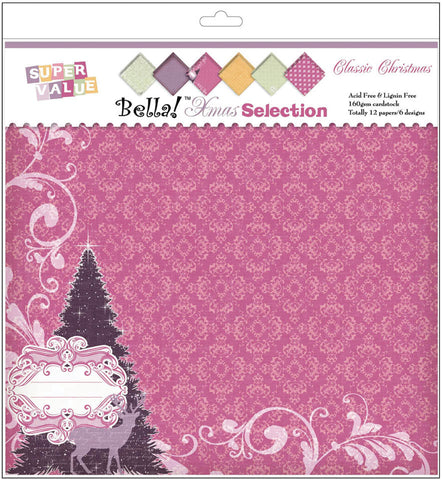 Xmas Super Value Paper Pack 12"X12" 12 Sheets