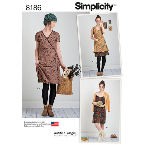Simplicity Dottie Angel Misses Slip Slip Or Wrap Dress