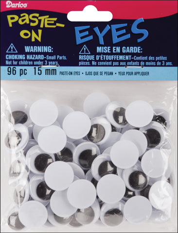 Paste-On Wiggle Eyes 15mm 96/Pkg