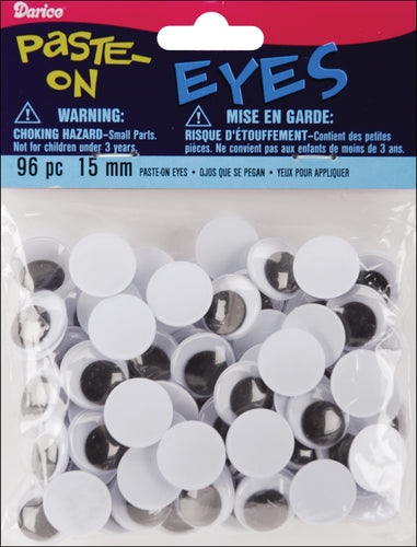 Paste-On Wiggle Eyes 15mm 96/Pkg