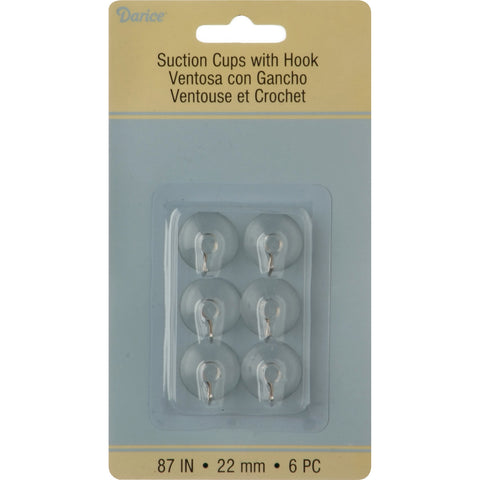 Suction Cup Hooks 22mm 6/Pkg