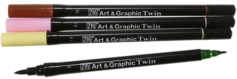 ZIG Art & Graphic Twin Tip Markers 4/Pkg