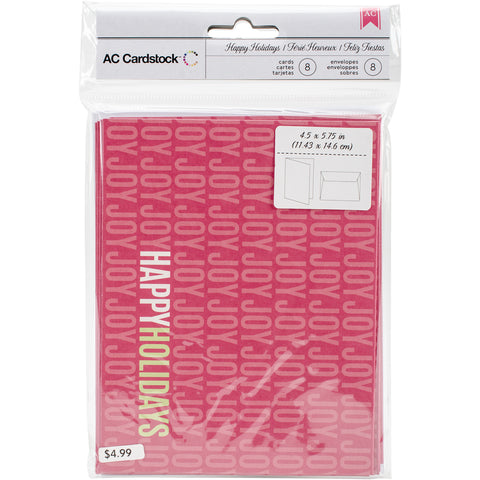 American Crafts A2 Cards W/Envelopes (4.375"X5.75") 8/Pkg