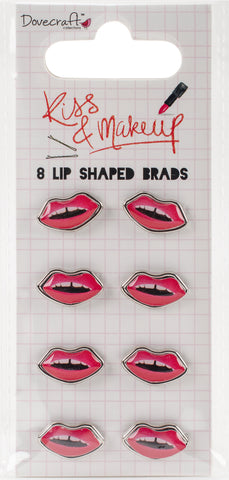 Dovecraft Kiss & Make Up Epoxy Brads 8/Pkg